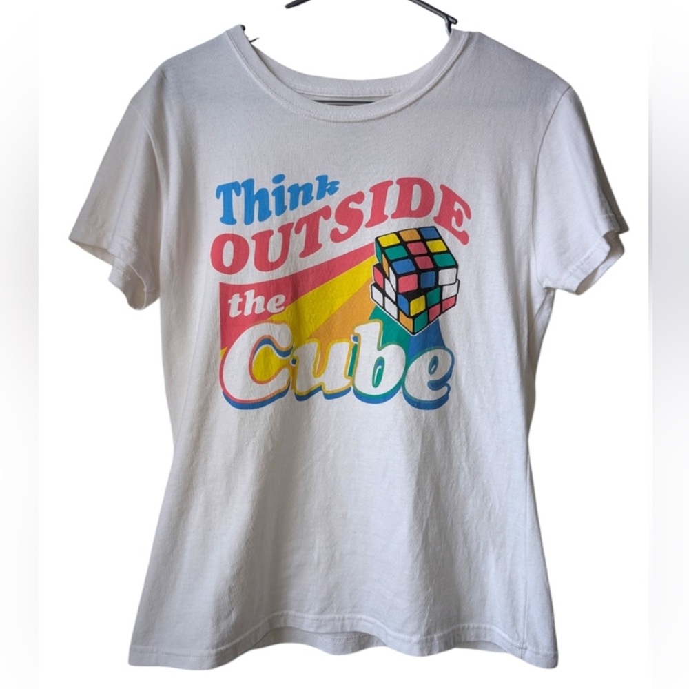 White Graphic Tee - Think Outside the Cube